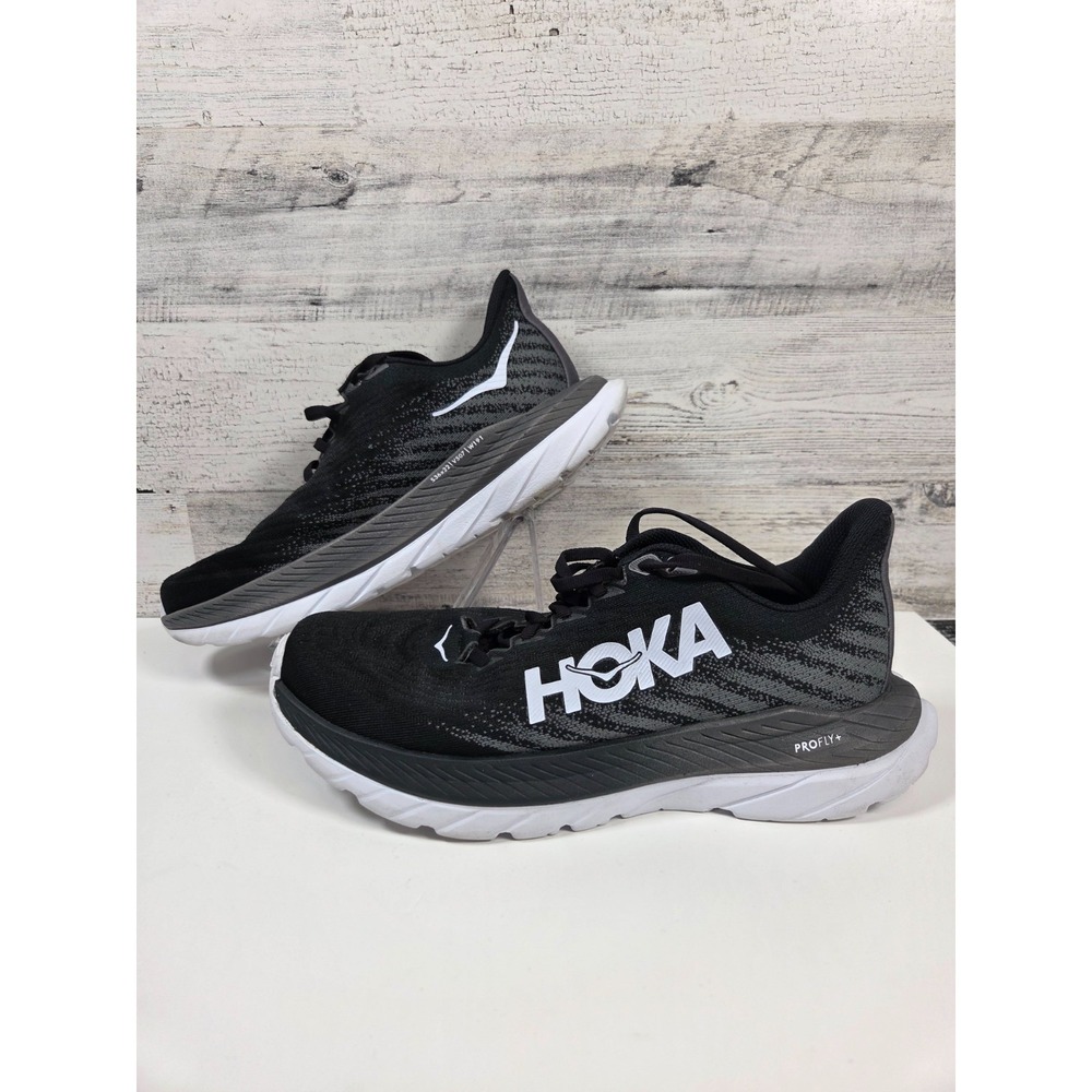 Hoka One One Black and White Running Shoes